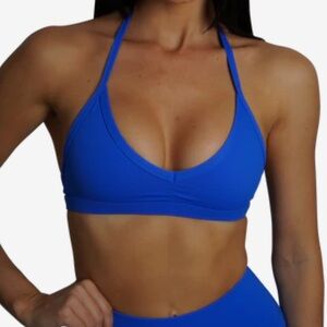 Cobalt blue HALTER SPORTS BRA